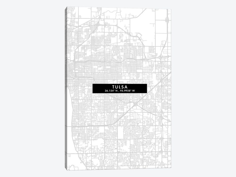 Tulsa City Map Minimal Style by WallDecorAddict 1-piece Art Print