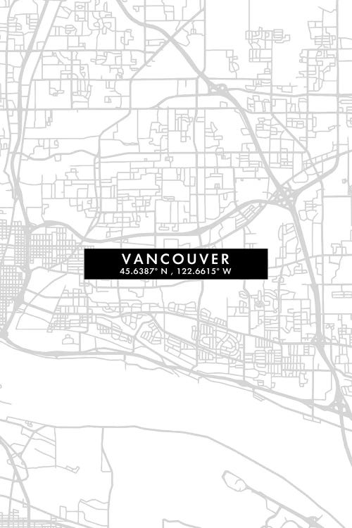 Vancouver City Map Minimal Style by WallDecorAddict wall art