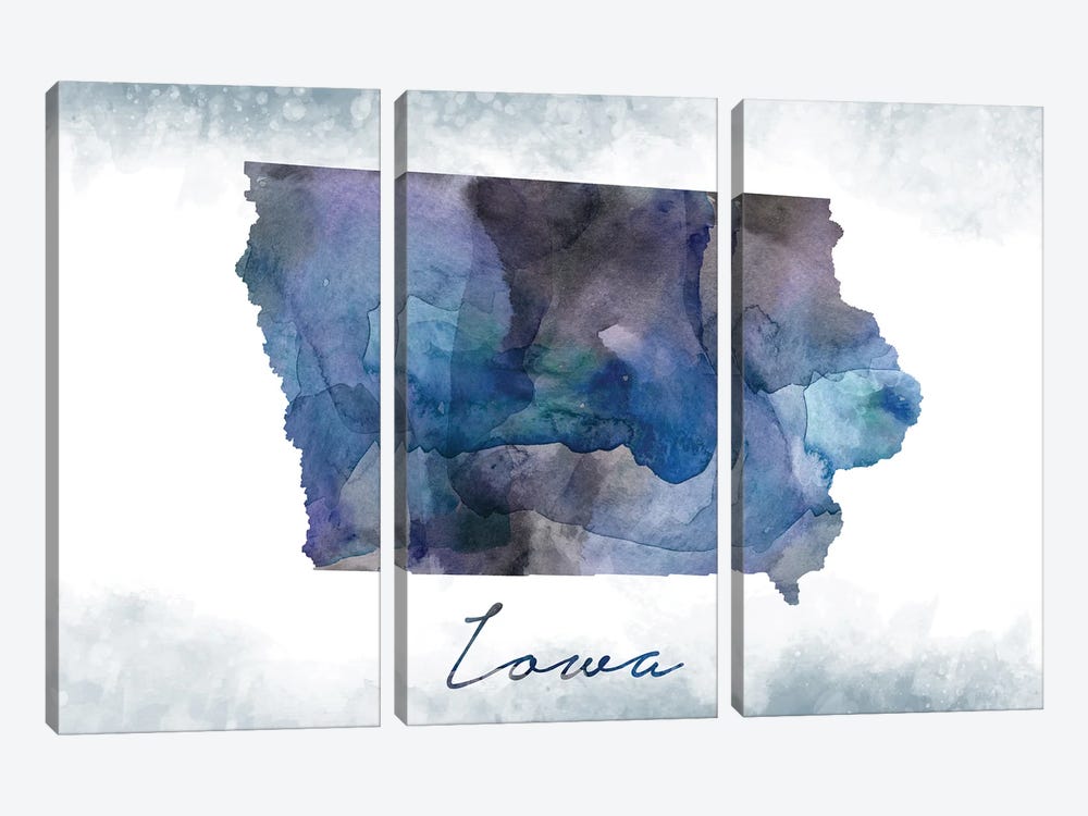 Iowa State Bluish by WallDecorAddict 3-piece Canvas Art