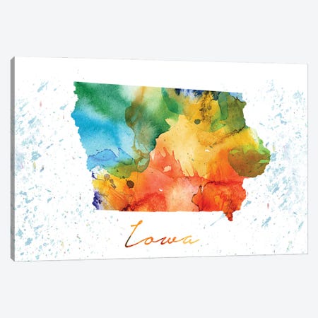 Iowa State Colorful Canvas Print #WDA172} by WallDecorAddict Canvas Print