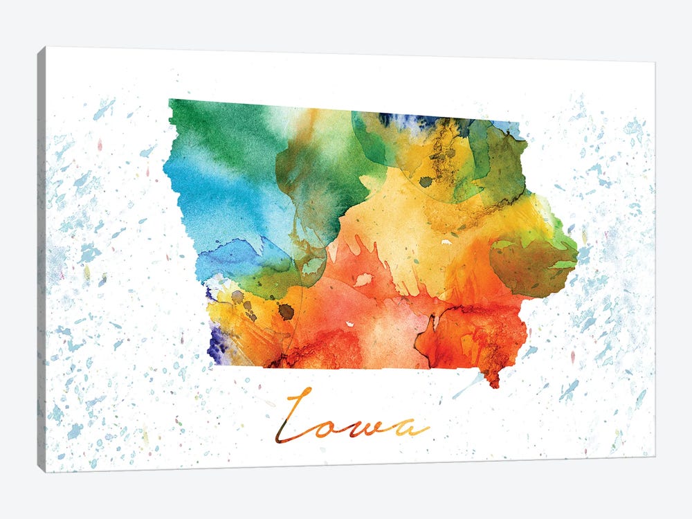 Iowa State Colorful by WallDecorAddict 1-piece Canvas Art Print