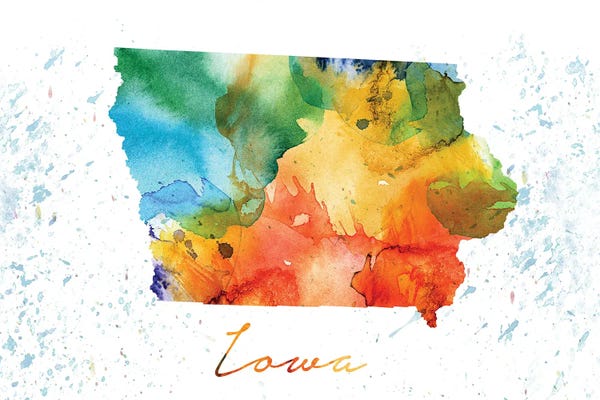 Iowa: Iowa State Colorful by WallDecorAddict