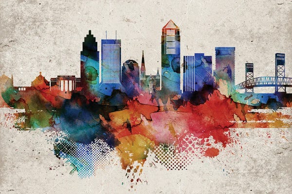 Jacksonville: Jacksonville Abstract by WallDecorAddict