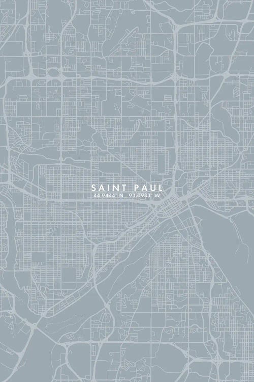 Saint Paul City Map Grey Blue Style