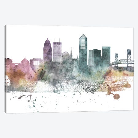 Jacksonville Pastel Skylines Canvas Print #WDA179} by WallDecorAddict Canvas Art Print