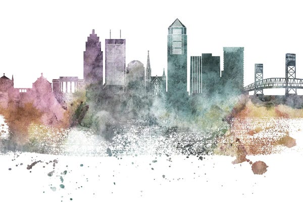 Jacksonville: Jacksonville Pastel Skylines by WallDecorAddict
