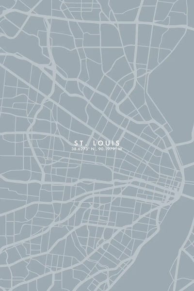 Missouri: Saint Louis City Map Grey Blue Style by WallDecorAddict