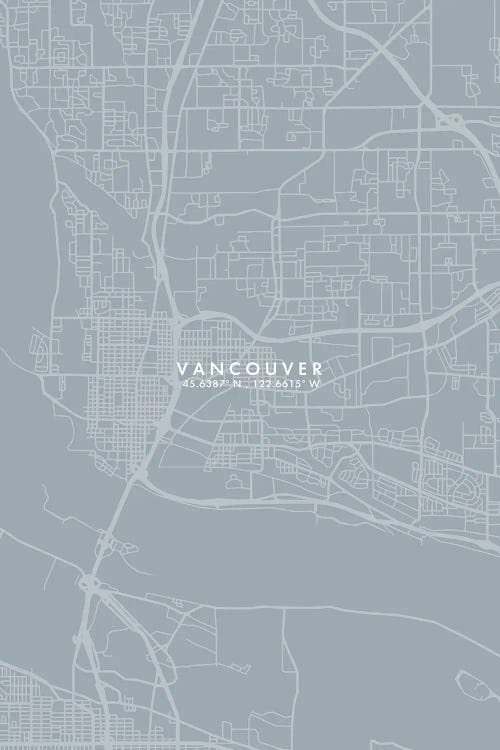 Vancouver City Map Grey Blue Style