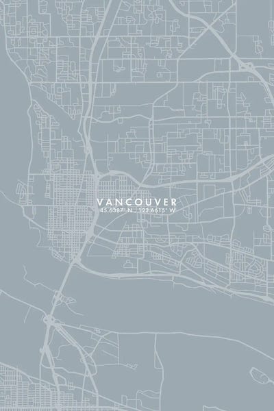 Vancouver City Map Grey Blue Style