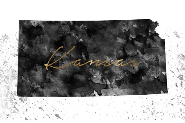 Kansas: Kansas Black And White Gold by WallDecorAddict