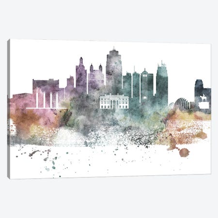 Kansas City Pastel Skylines Canvas Print #WDA187} by WallDecorAddict Art Print