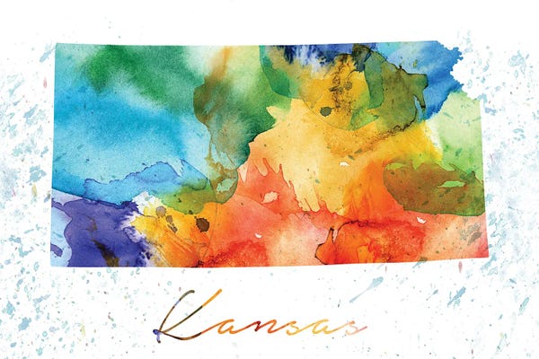 Kansas: Kansas State Colorful by WallDecorAddict