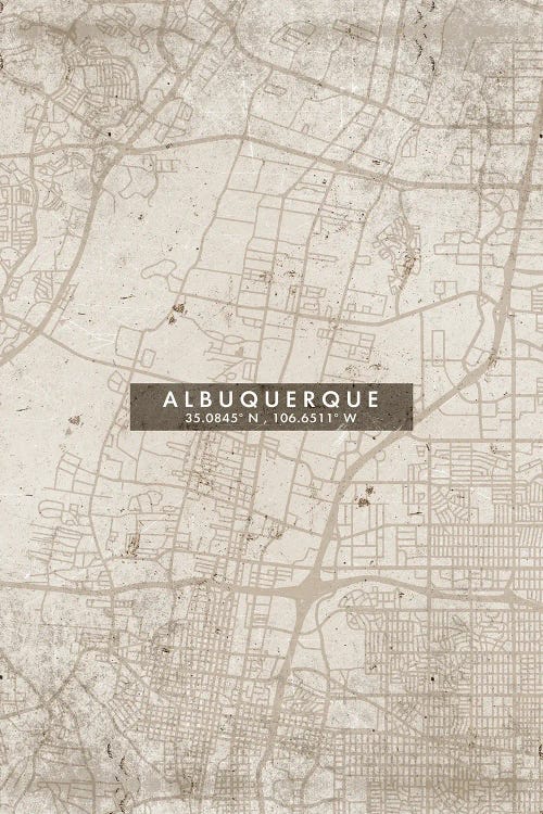Abstract Albuquerque, New Mexico, City Map