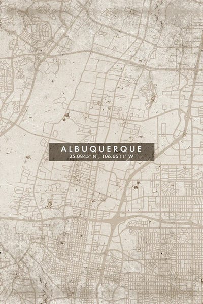 Albuquerque: Abstract Albuquerque, New Mexico, City Map by WallDecorAddict