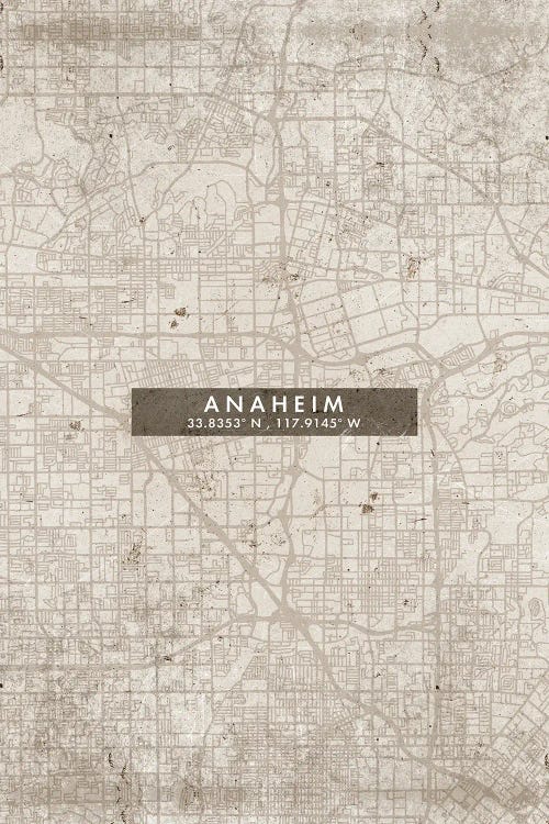 Anaheim City Map Abstract Style