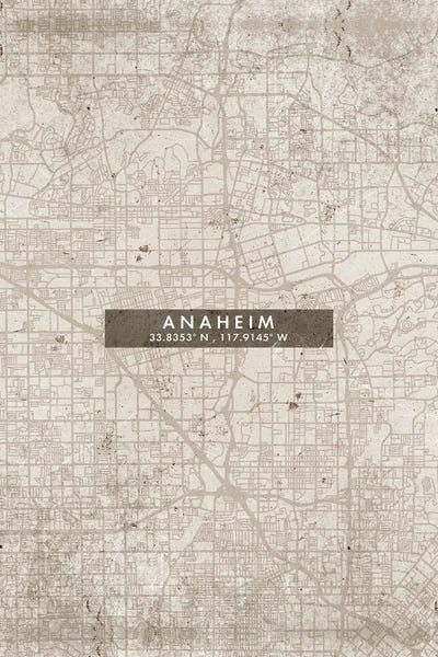 Anaheim City Map Abstract Style