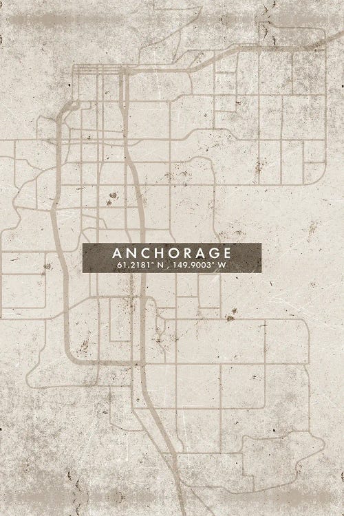 Anchorage City Map Abstract Style