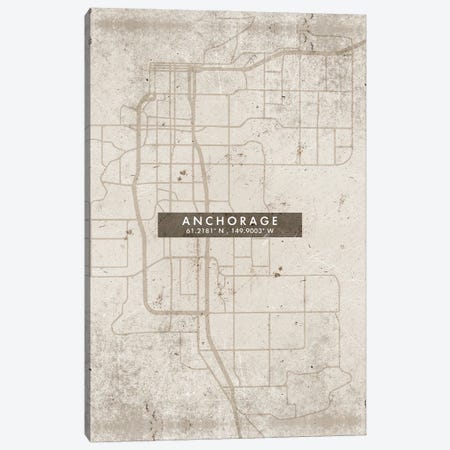 Anchorage City Map Abstract Style Canvas Print #WDA1906} by WallDecorAddict Canvas Wall Art