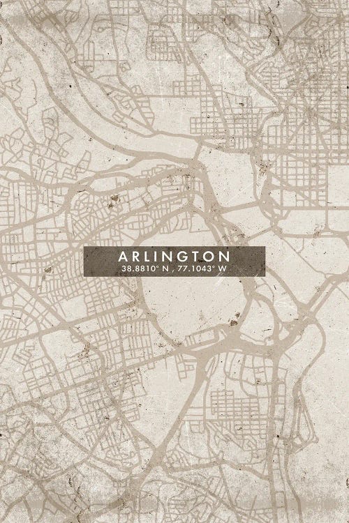 Arlington City Map Abstract Style