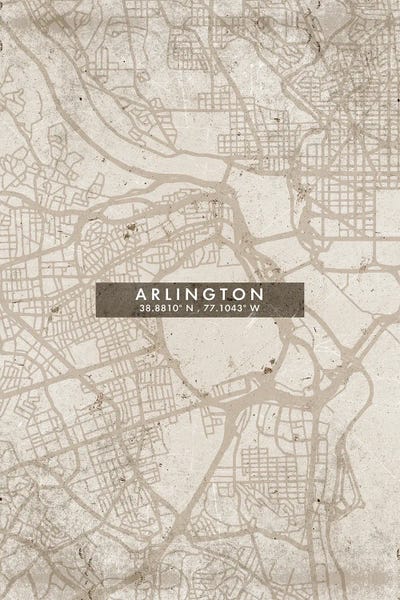 Arlington City Map Abstract Style