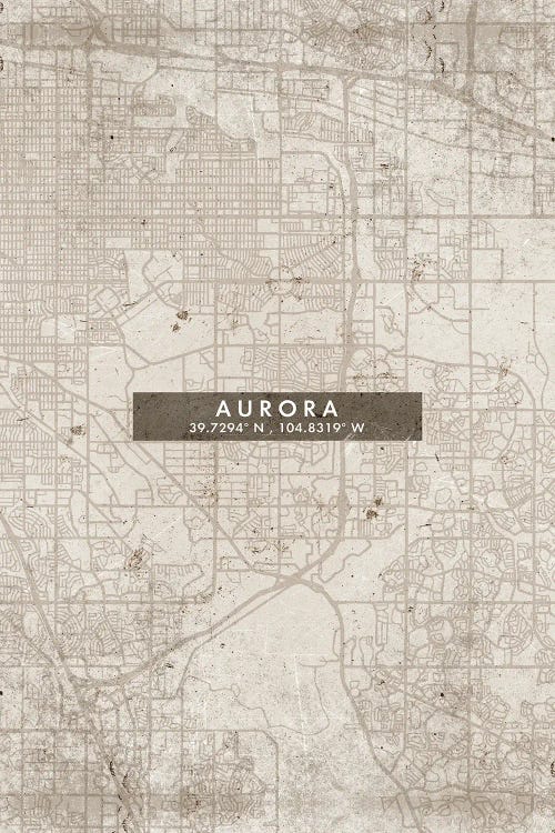 Aurora City Map Abstract Style