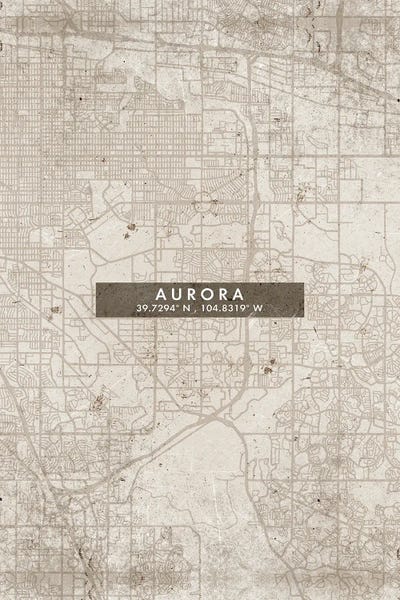 Colorado: Aurora City Map Abstract Style by WallDecorAddict