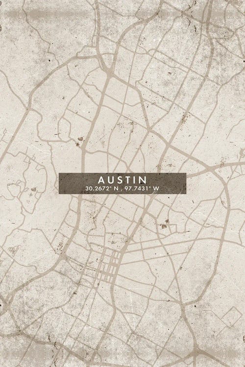 Austin City Map Abstract Style