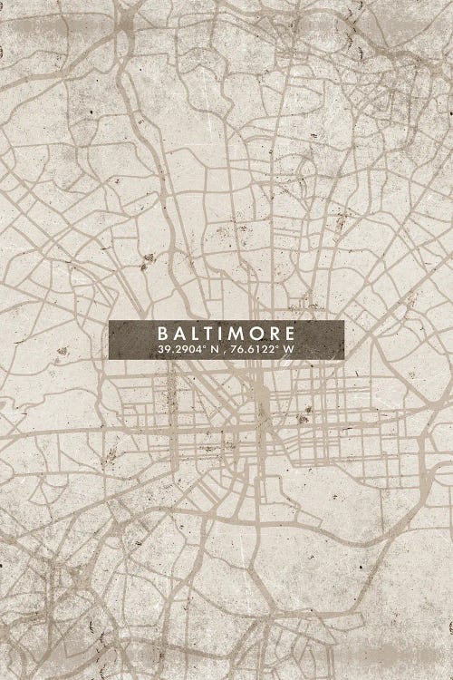 Baltimore City Map Abstract Style