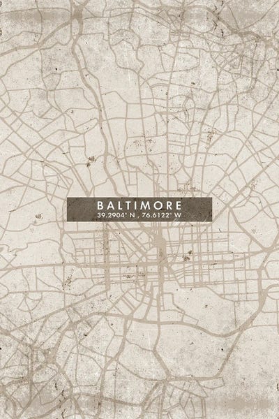 Maryland: Baltimore City Map Abstract Style by WallDecorAddict