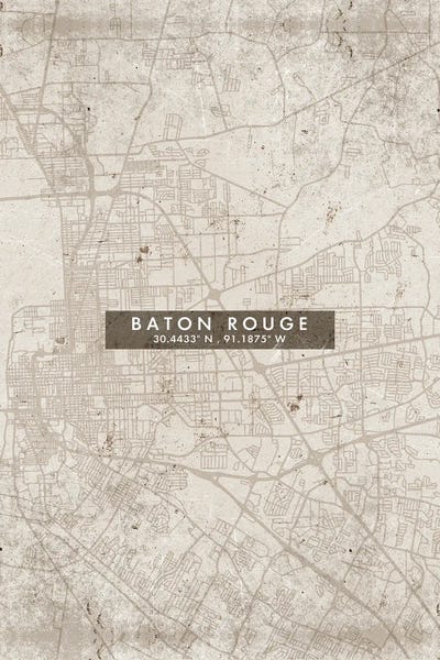Baton Rouge City Map Abstract Style by WallDecorAddict canvas print