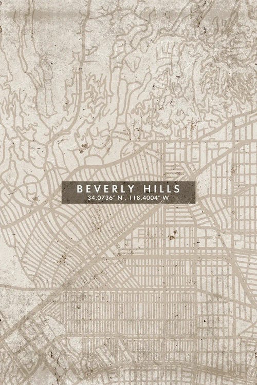Beverly Hills City Map Abstract Style