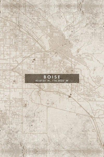 Idaho: Boise City Map Abstract Style by WallDecorAddict