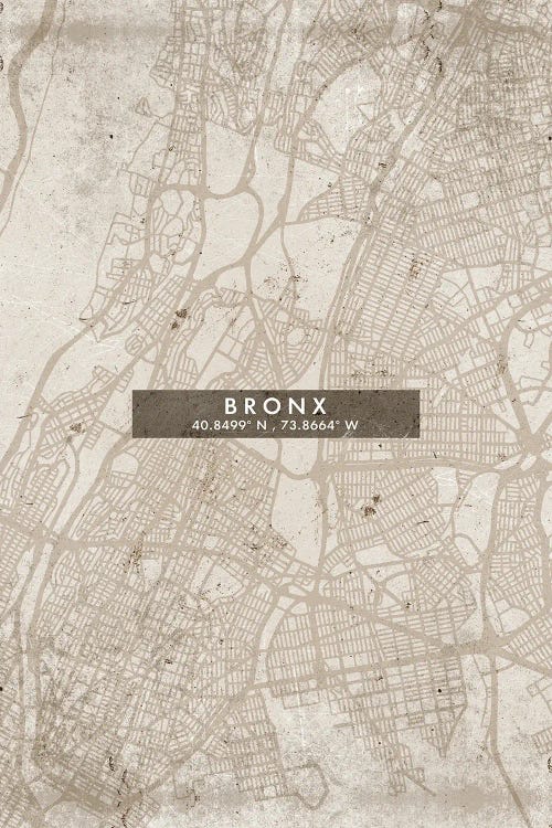 Bronx City Map Abstract Style