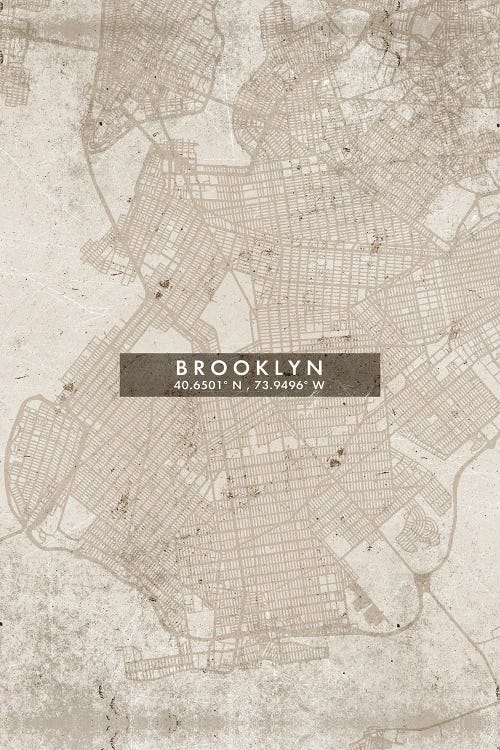 Brooklyn, New York City Map Abstract Style