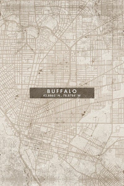 Buffalo City Map Abstract Style by WallDecorAddict art print