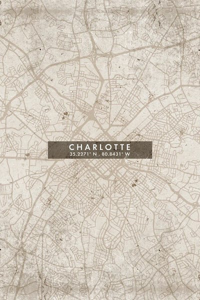 Charlotte: Charlotte City Map Abstract Style by WallDecorAddict