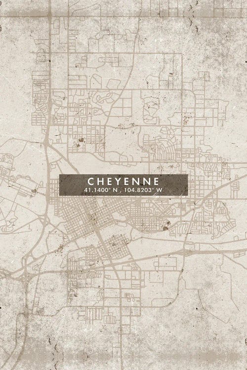 Cheyenne City Map Abstract Style