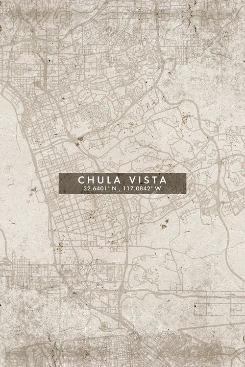 Chula Vista City Map Abstract Style