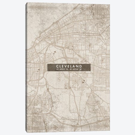 Cleveland City Map Abstract Style Canvas Print #WDA1929} by WallDecorAddict Canvas Print