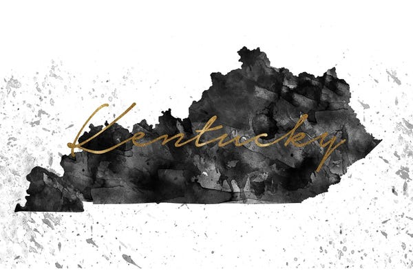 Kentucky: Kentucky Black And White Gold by WallDecorAddict