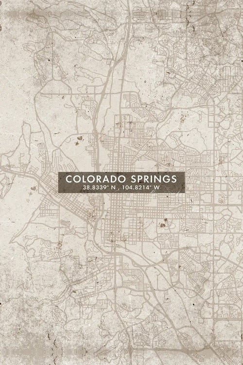 Colorado Springs City Map Abstract Style by WallDecorAddict wall art