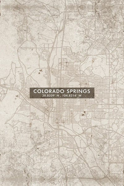 Colorado: Colorado Springs City Map Abstract Style by WallDecorAddict