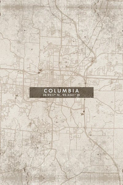 Columbia: Columbia City Map Abstract Style by WallDecorAddict