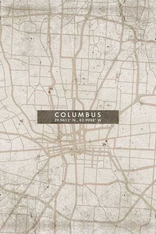 Columbus City Map Abstract Style