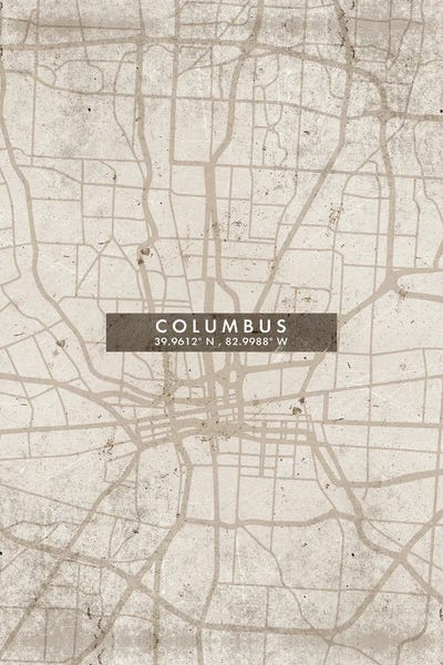 Ohio: Columbus City Map Abstract Style by WallDecorAddict