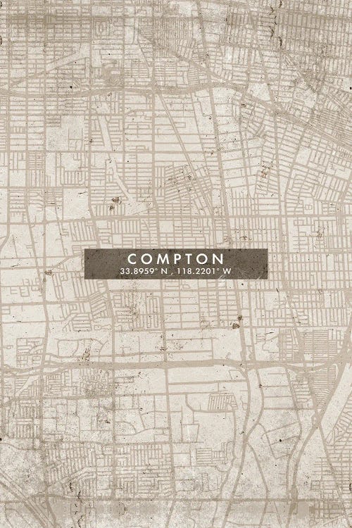 Compton City Map Abstract Style