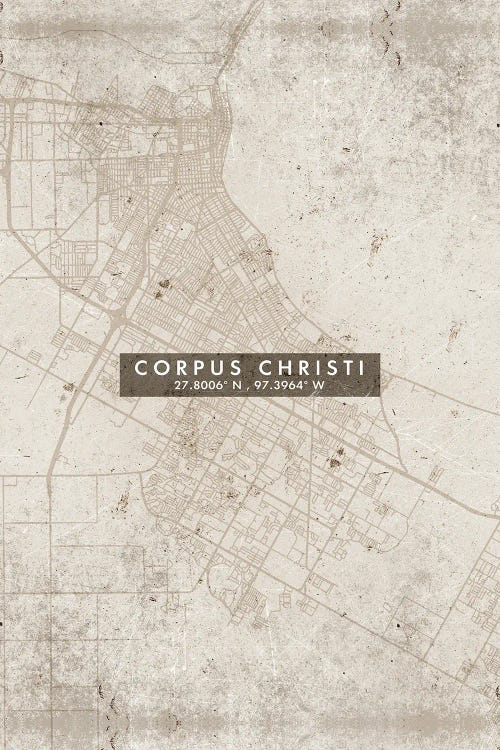 Corpus Christi City Map Abstract Style