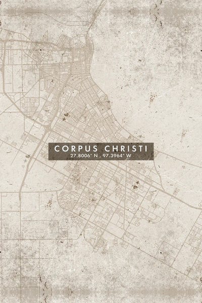 Corpus Christi: Corpus Christi City Map Abstract Style by WallDecorAddict