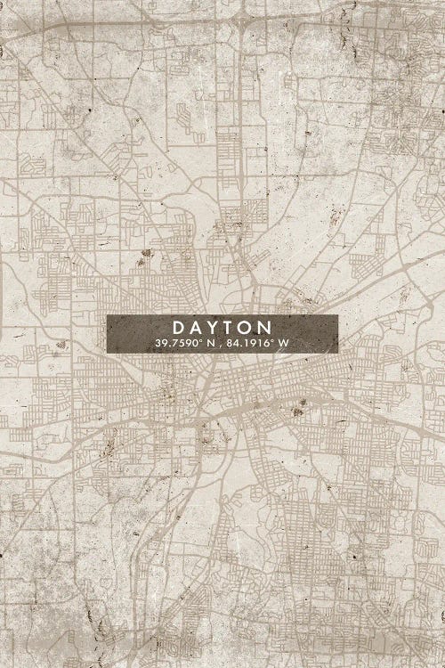 Dayton City Map Abstract Style by WallDecorAddict wall art