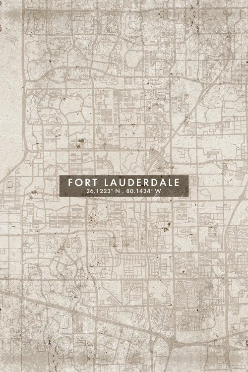 Fort Lauderdale City Map Abstract Style